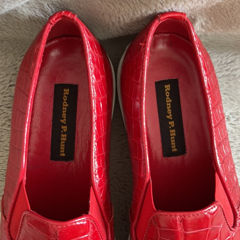 NWOB RODNEY P. HUNT RED CROC LOAFERS 10 - Picture 3 of 5